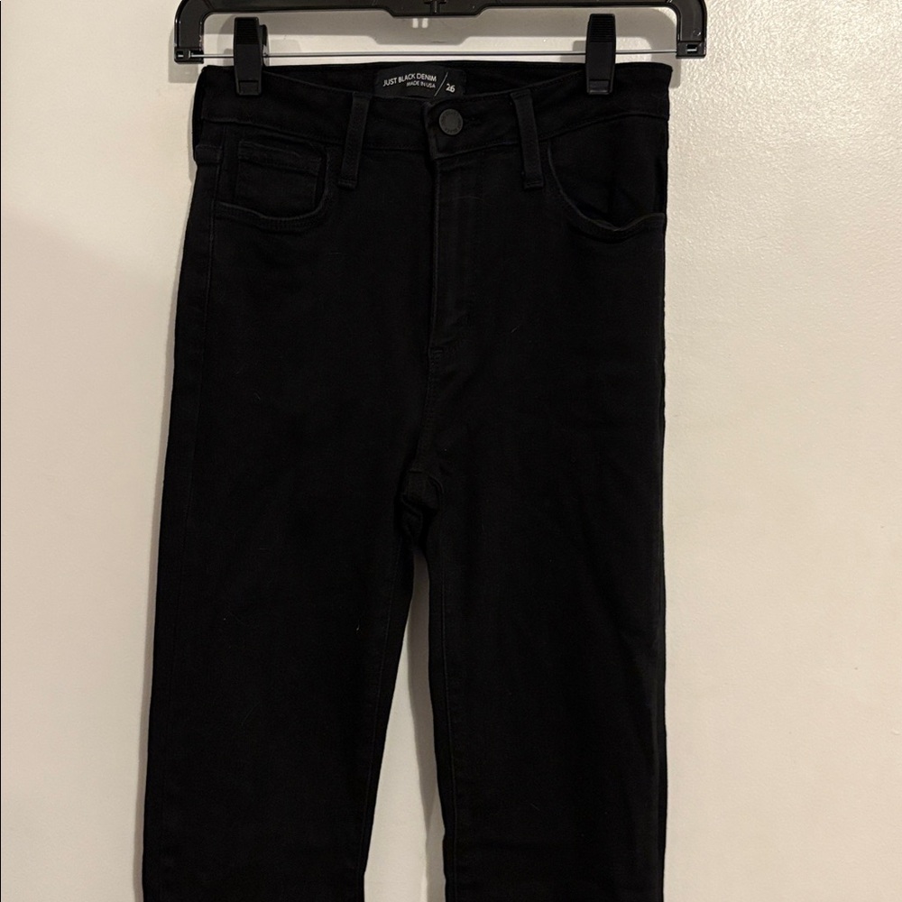 Just Black Black Denim Flare Jeans 26 - Picture 3 of 7